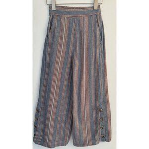 Madewell Blue and Red Striped Wide Leg Pants